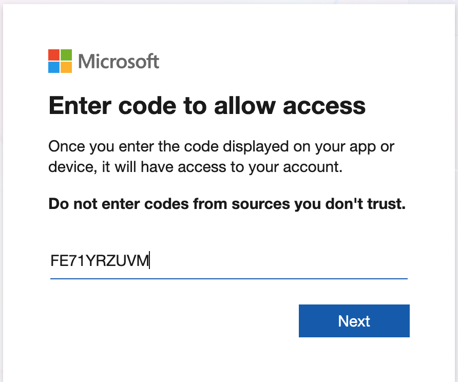 add code to Microsoft allow access page